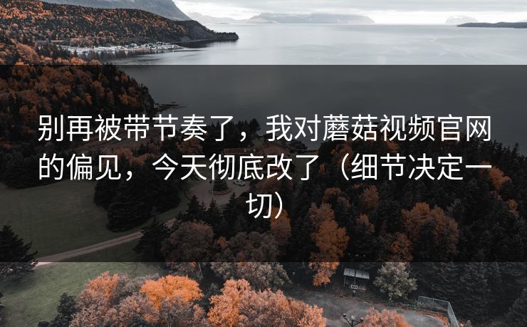 别再被带节奏了，我对蘑菇视频官网的偏见，今天彻底改了（细节决定一切）